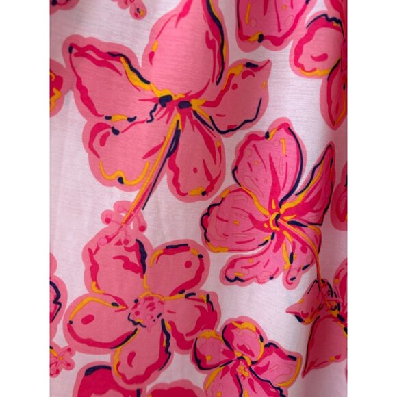 Simply Southern Pink Floral Off-Shoulder Dress W/ Tassels Medium - Picture 10 of 10